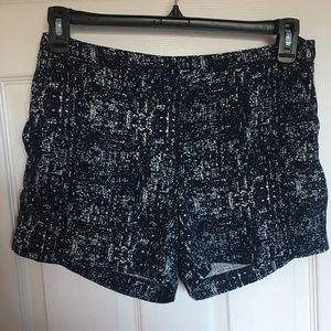 Navy Blue and White Patterned Shorts